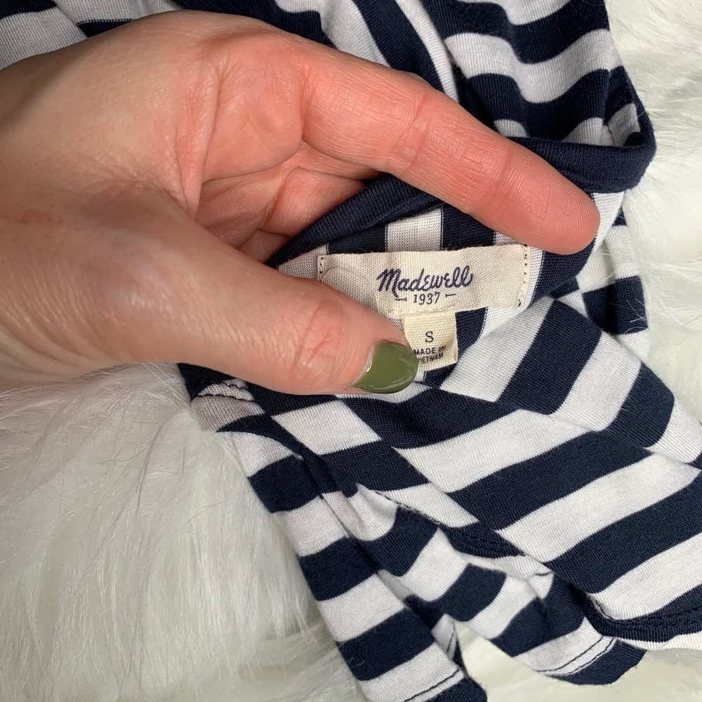 Madewell Long Sleeve Striped Anthem Hi-Low T-Shirt - Picture 6 of 8